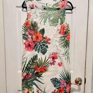 Eli Tahari Tropical Embroidered Dress Wedding Guest - Women’s M
